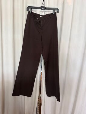 Charcoal Wide-Leg Brown trousers